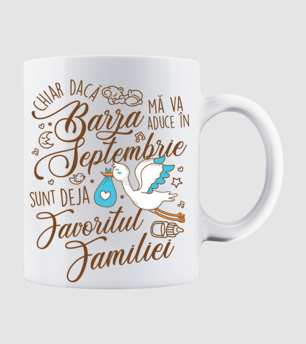 Favoritul familiei SEPTEMBRIE model alb pe tricou