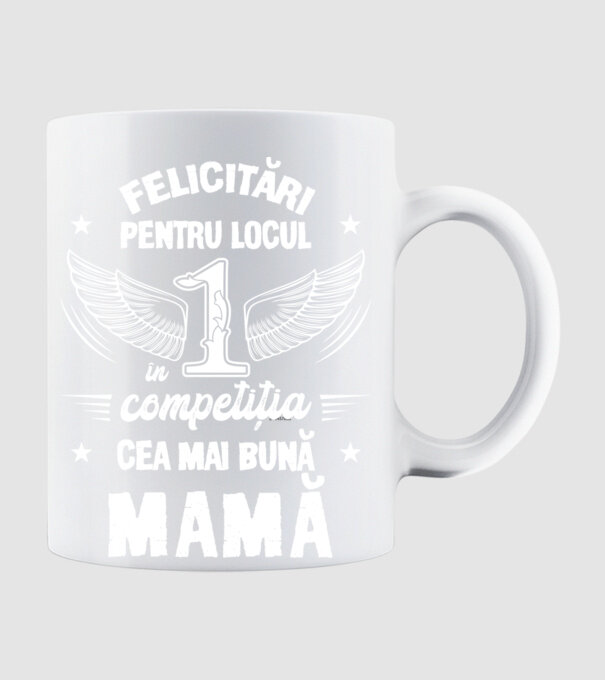 Felicitări pentru locul 1 în competiția Cel mai bun tată! model alb pe tricou
