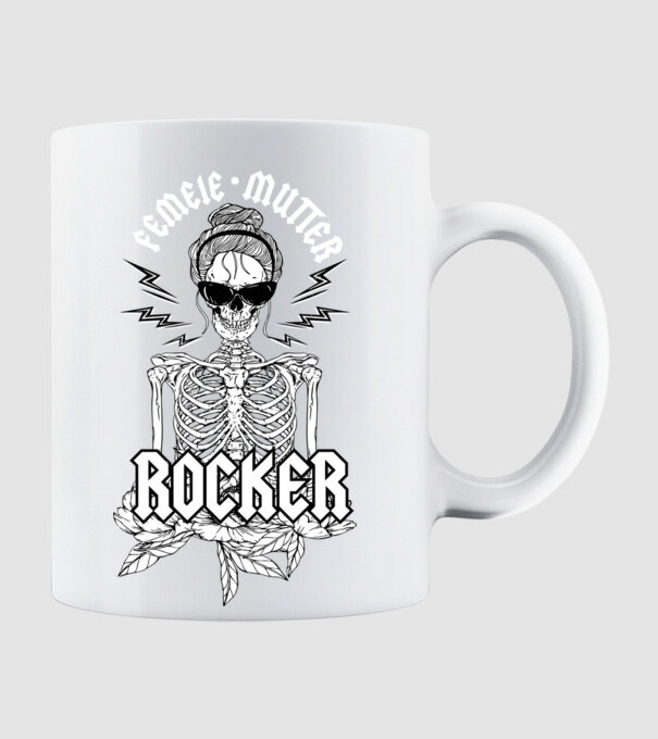femeie - mutter - rocker model alb pe tricou
