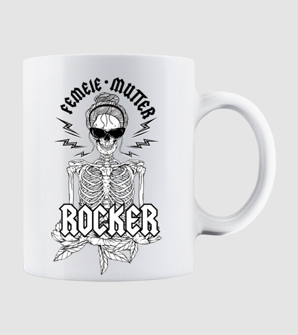femeie - mutter - rocker model alb pe tricou