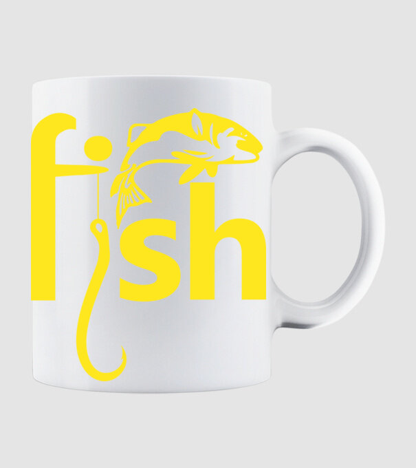 Fish model alb pe tricou