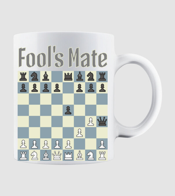 fool's mate model alb pe tricou