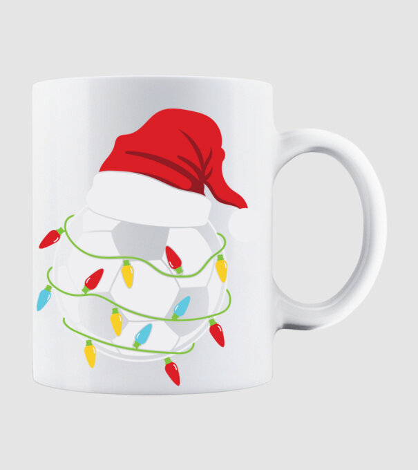 Football christmas model alb pe tricou