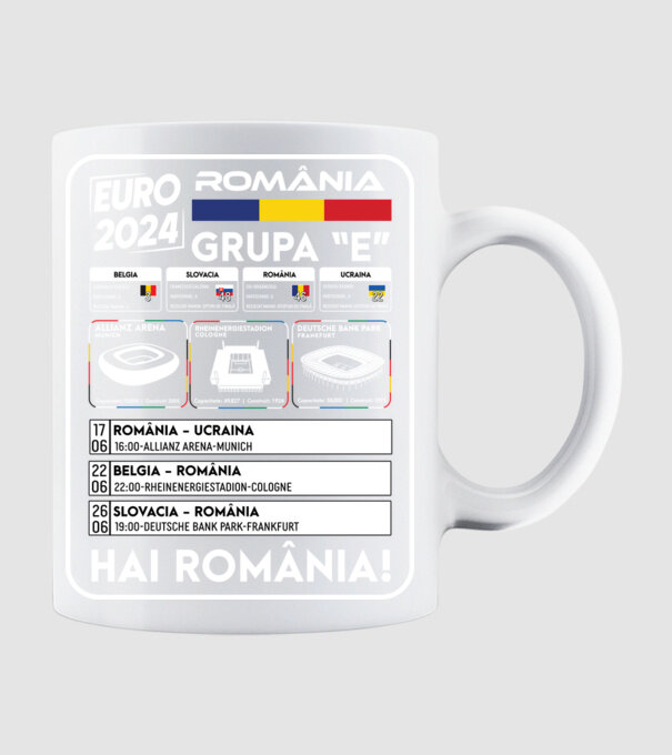 Fotbal Calendar Euro 2024 model alb pe tricou