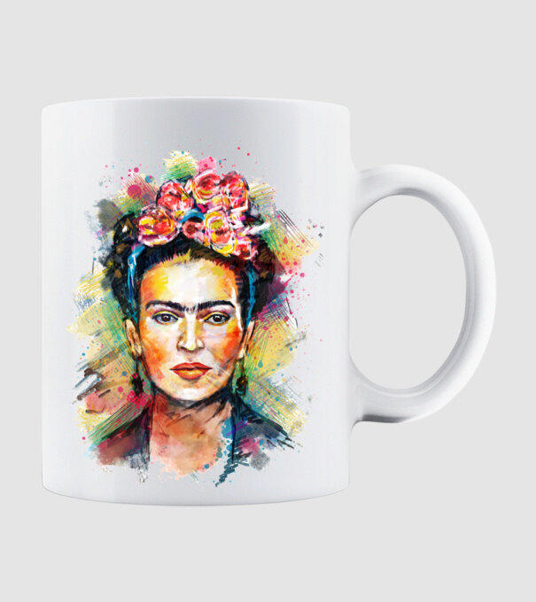 Frida Kahlo model alb pe tricou
