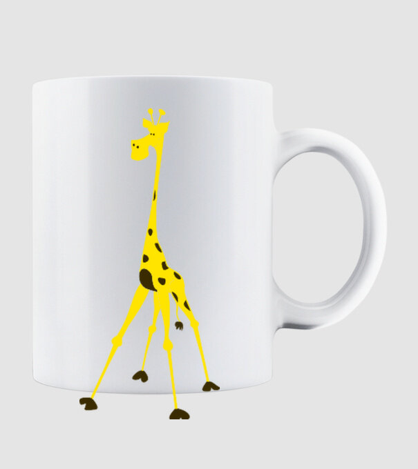 Giraffe model alb pe tricou