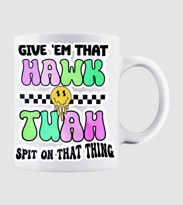 Give 'em that hawk tuah hippie trip model alb pe tricou