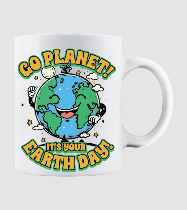 Go planet model alb pe tricou