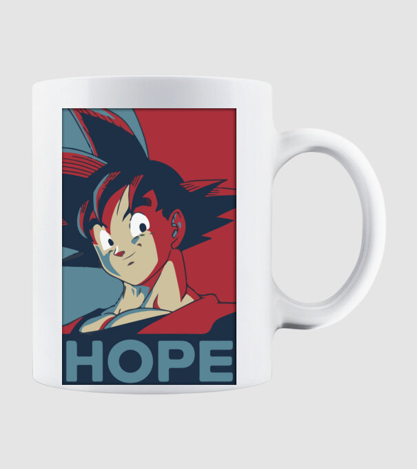 goku hope dragonball model alb pe tricou