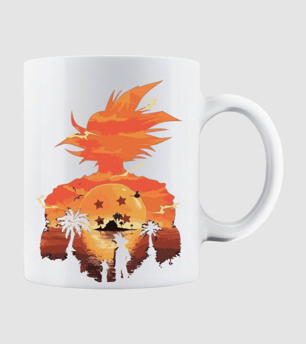 goku sunset 2 model alb pe tricou