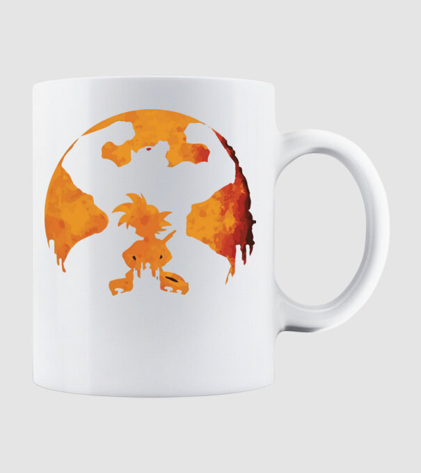 goku sunset model alb pe tricou