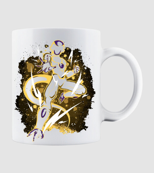golden freeza dragonball model alb pe tricou
