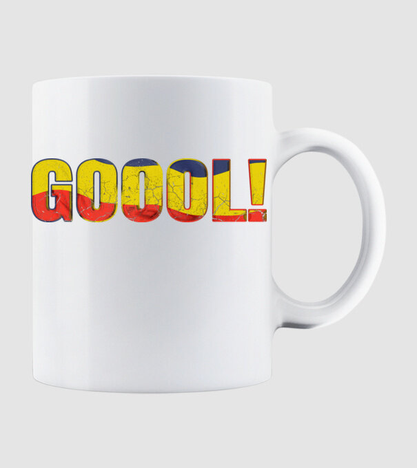 GOOOL model alb pe tricou