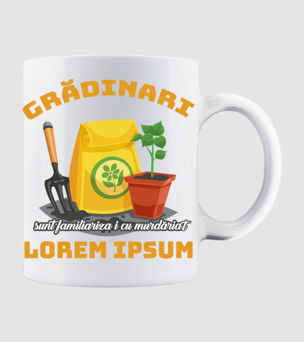 Grădinari model alb pe tricou