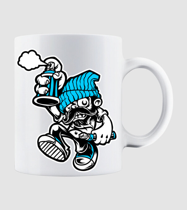 Graffiti model alb pe tricou