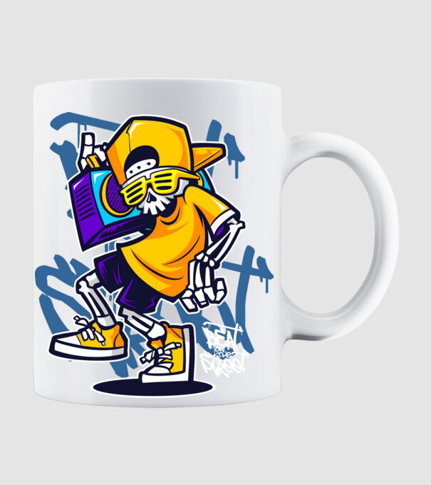 Graffiti model alb pe tricou