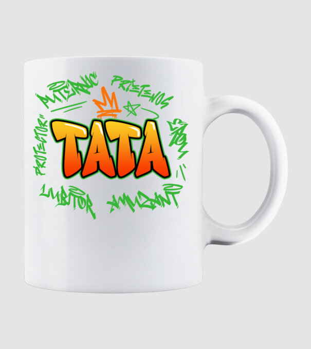 Graffiti tata model alb pe tricou