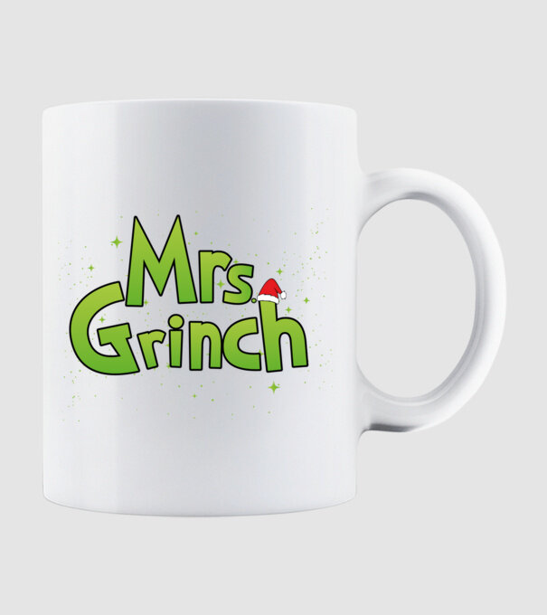 Grinch Family Mrs Grinch model alb pe tricou