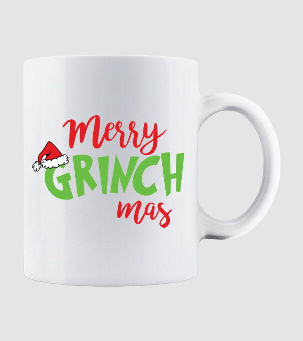 Grinchmas model alb pe tricou