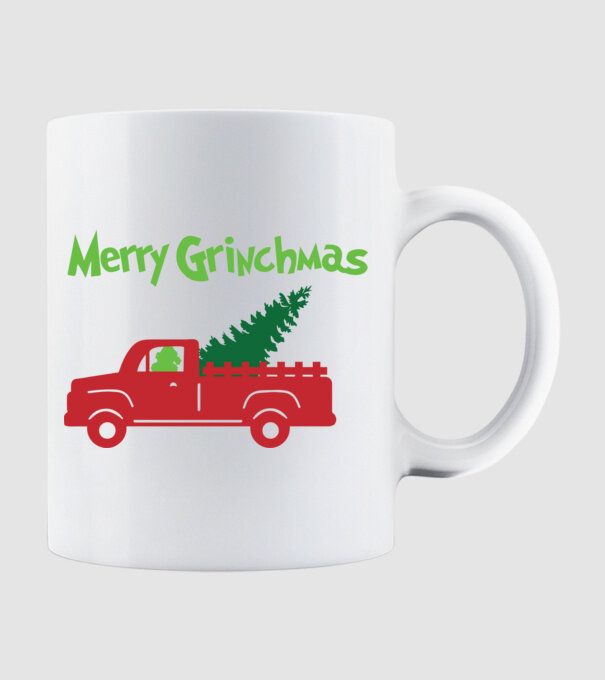 Grinchmas truck model alb pe tricou