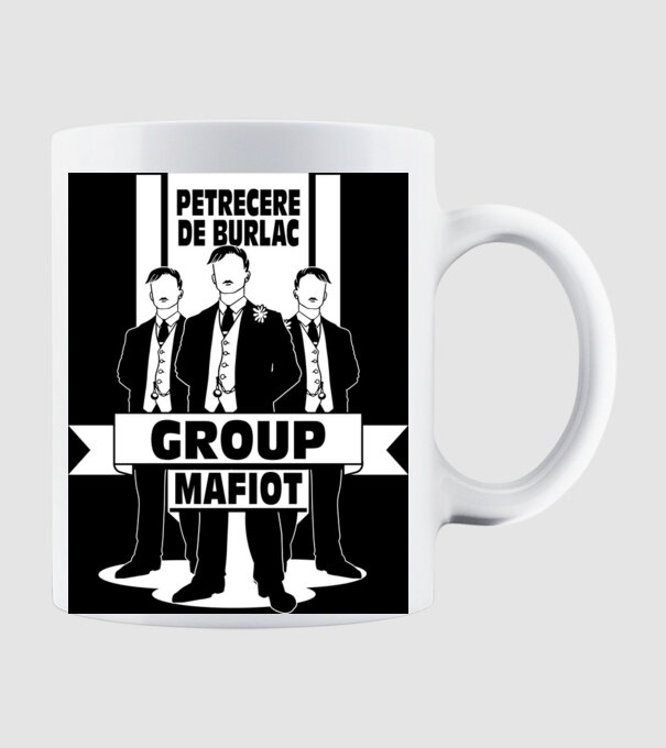 Group Mafiot model alb pe tricou
