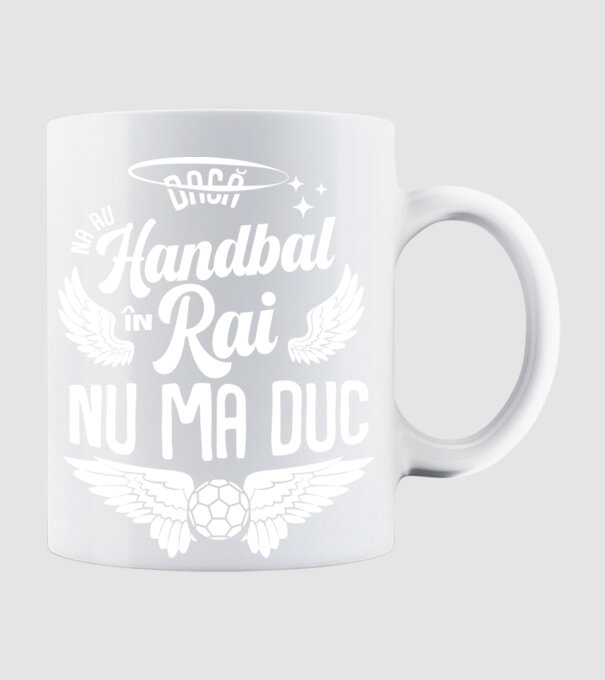 Handbal în Rai model alb pe tricou