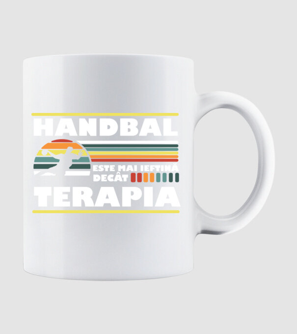 Handbal terapia model alb pe tricou
