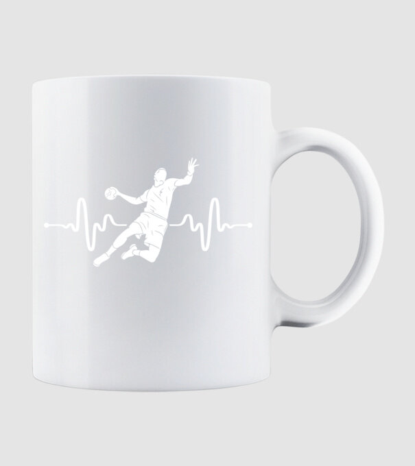 handball heartbeat model alb pe tricou