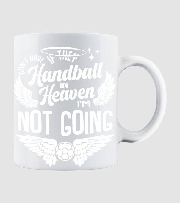 Handball in Heaven model alb pe tricou