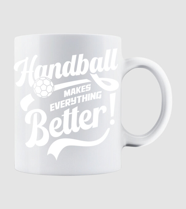 Handball makes everything better model alb pe tricou