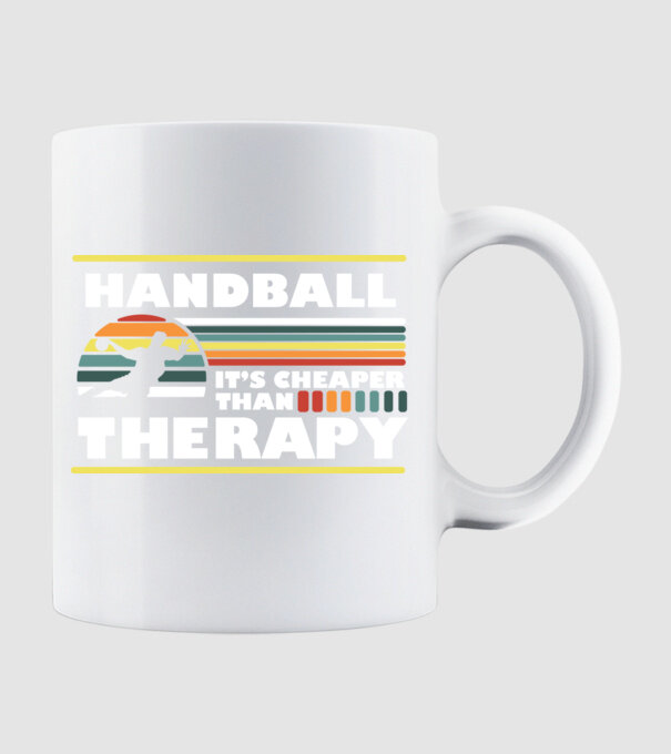 Handball therapy model alb pe tricou