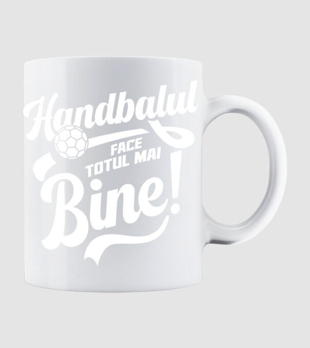 Handbalul face totul mai bine model alb pe tricou