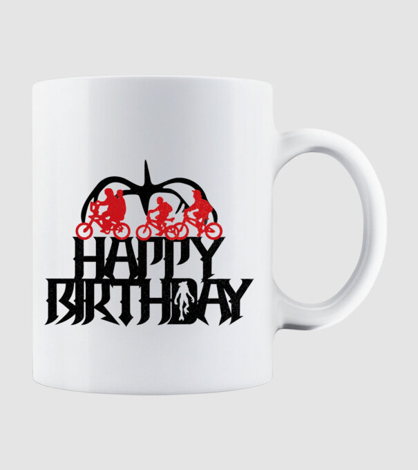 happy birthday stranger things model alb pe tricou