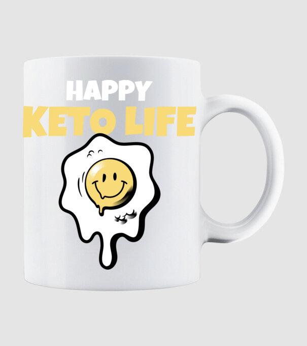 HAPPY KETO LIFE model alb pe tricou