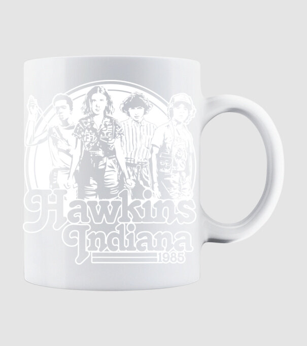 hawkins indiana stranger things2 model alb pe tricou