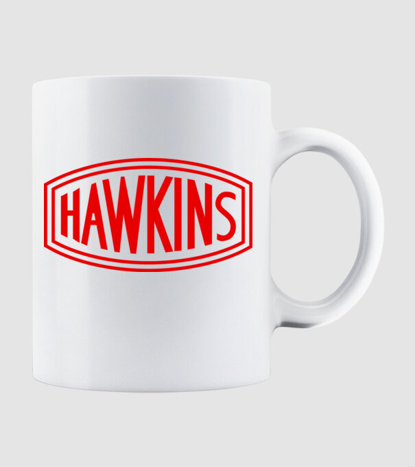 hawkins stranger things model alb pe tricou