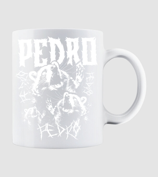 Heavy Metal pedro model alb pe tricou