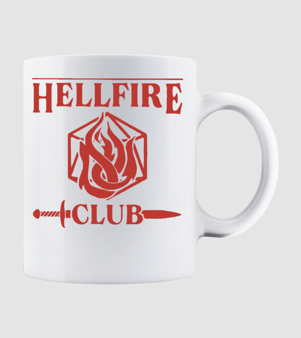 hellfire club 85 model alb pe tricou