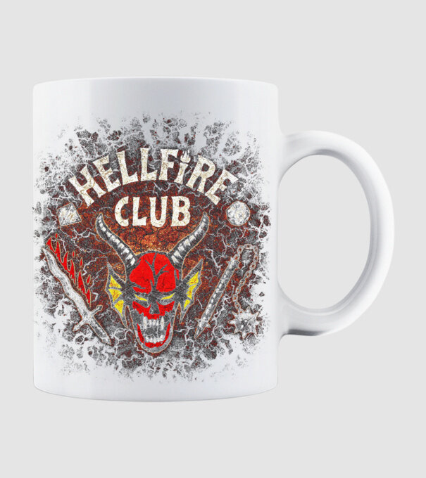 hellfire club stranger things model alb pe tricou