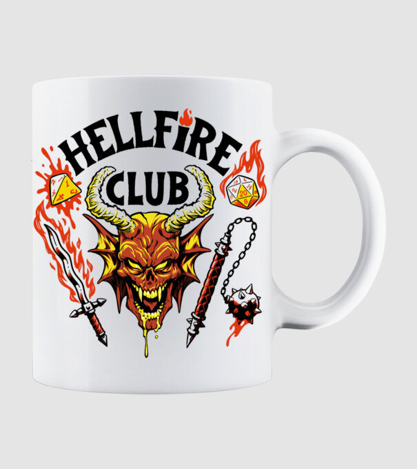 Hellfire ok model alb pe tricou