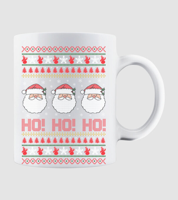 Ho-Ho-Ho model alb pe tricou