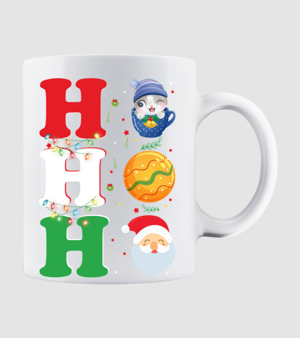 Ho-ho-ho christmas model alb pe tricou