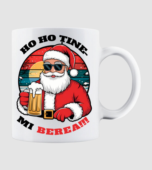 Ho ho ține mi berea! alb model alb pe tricou