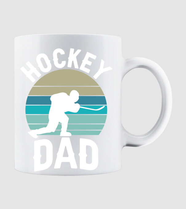 Hockey dad model alb pe tricou