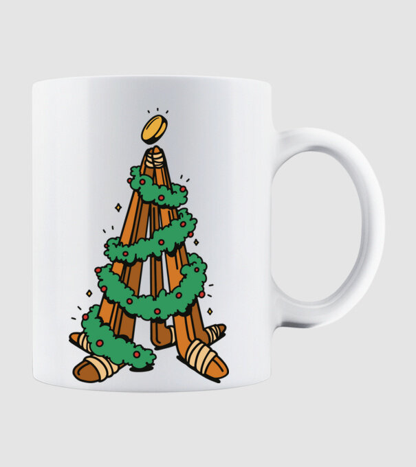 Hockey tree model alb pe tricou