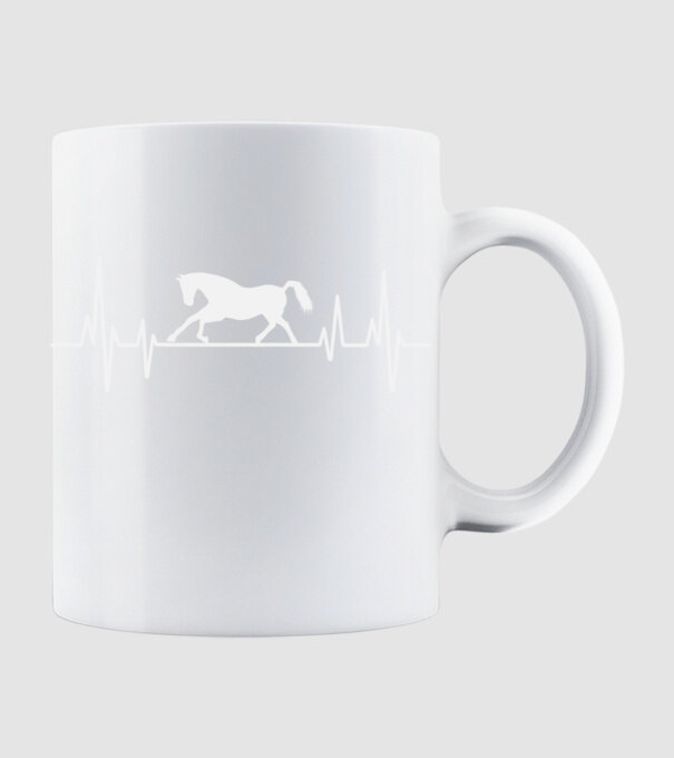 horse heartbeat model alb pe tricou