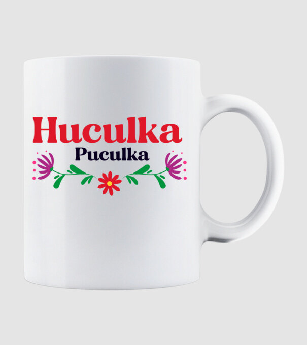 Huculka Puculka model alb pe tricou