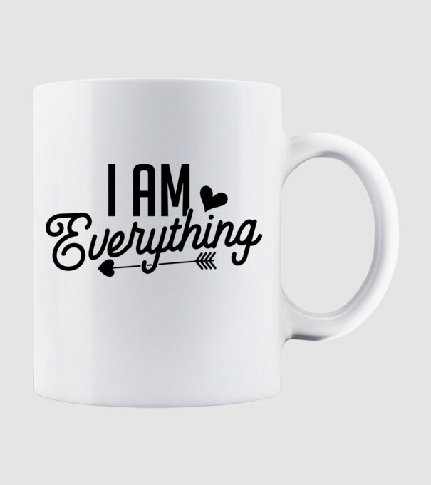 I am everything model alb pe tricou