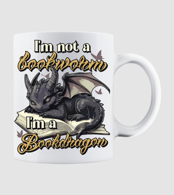 I am not a bookworm i am a bookdragon model alb pe tricou