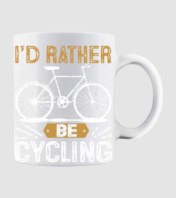 I'd rather be cycling model alb pe tricou